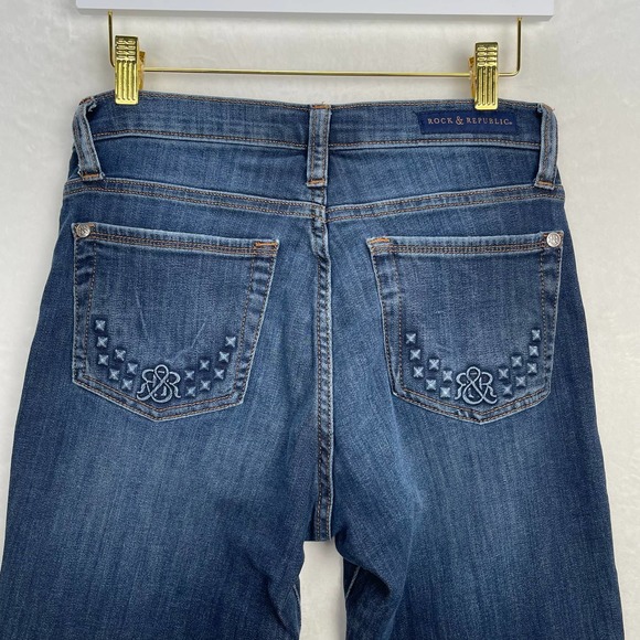 Rock & Republic Berlin Stretch Jeans Skinny Low Rise‎ Dark Wash Denim Size 10 - Picture 7 of 12